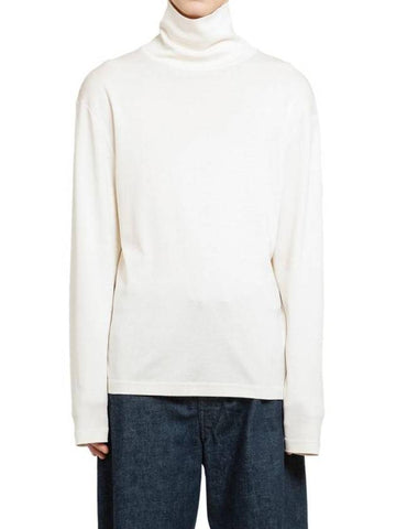 Cotton Long Sleeve Turtleneck Cream - LEMAIRE - BALAAN 1