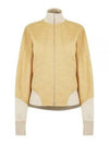 Women's Melange Compact Jersey Wool Zip-Up Jacket Yellow - JIL SANDER - BALAAN 2