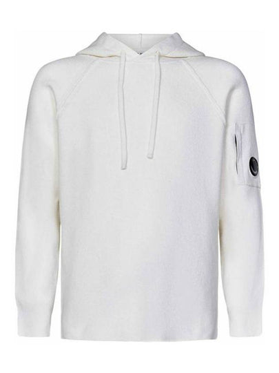 Lambswool GRS Hooded Waffle Knit Top White - CP COMPANY - BALAAN 2