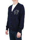 Embroidered Logo Wool Cardigan Navy - MAISON MARGIELA - BALAAN 5