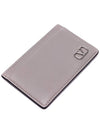 V Logo Calf Leather Card Wallet Grey - VALENTINO - BALAAN 6