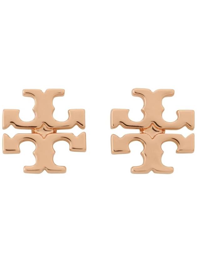 Logo Stud Earrings Rose Gold - TORY BURCH - BALAAN 2