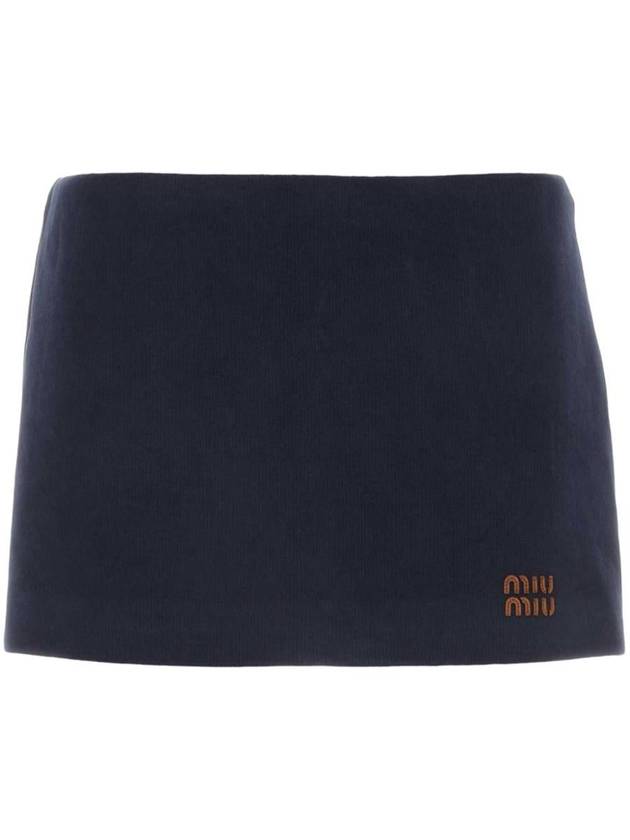 Logo Mini A-Line Skirt Black - MIU MIU - BALAAN 2