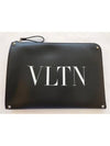 Rockstut Logo Clutch Bag Black - VALENTINO - BALAAN.