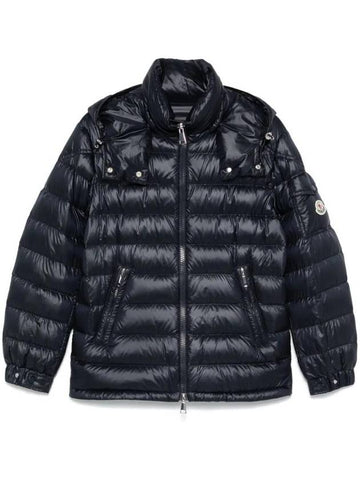 Dalles logo patch hood padded navy - MONCLER - BALAAN 1