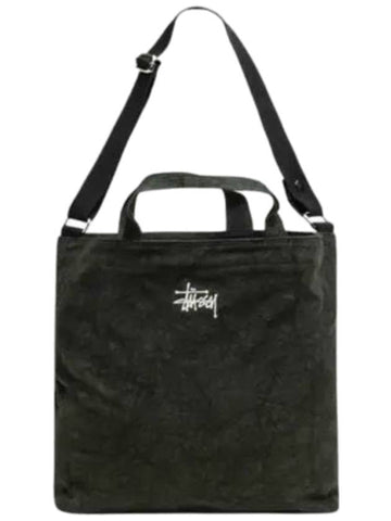 Canvas Tote Bag Washed Black - STUSSY - BALAAN 1