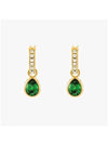 Chroma Drop Pear Cut Earrings Gold Green - SWAROVSKI - BALAAN 3