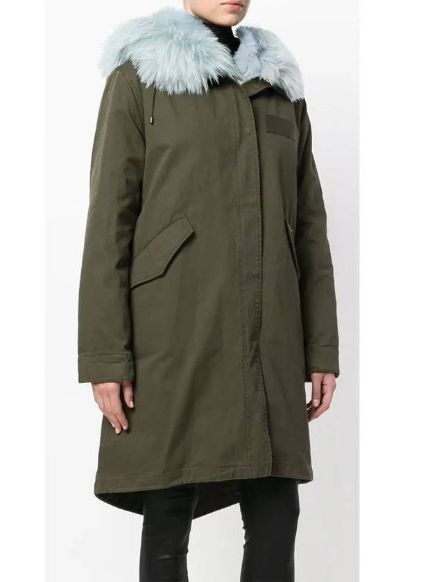 Women's Laffin Fur Parka Khaki - YVES SALOMON - BALAAN 3