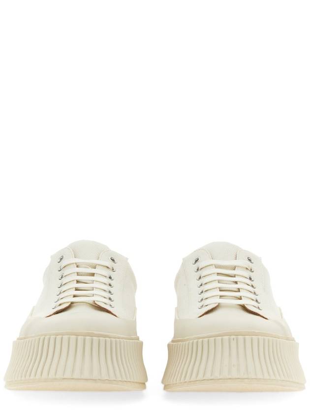 Canvas Platform Low Top Sneakers White - JIL SANDER - BALAAN 5