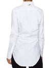 Button Down Cotton Oxford Long Sleeve Shirt White - THOM BROWNE - BALAAN 9