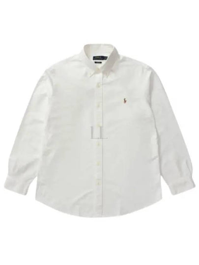 Embroidery Pony Oxford Long Sleeve Shirt White - POLO RALPH LAUREN - BALAAN 2