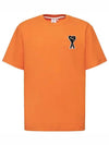 Puma de Coeur Heart Double Logo Patch Orange Cotton T Shirt 535992 72 - AMI - BALAAN 1