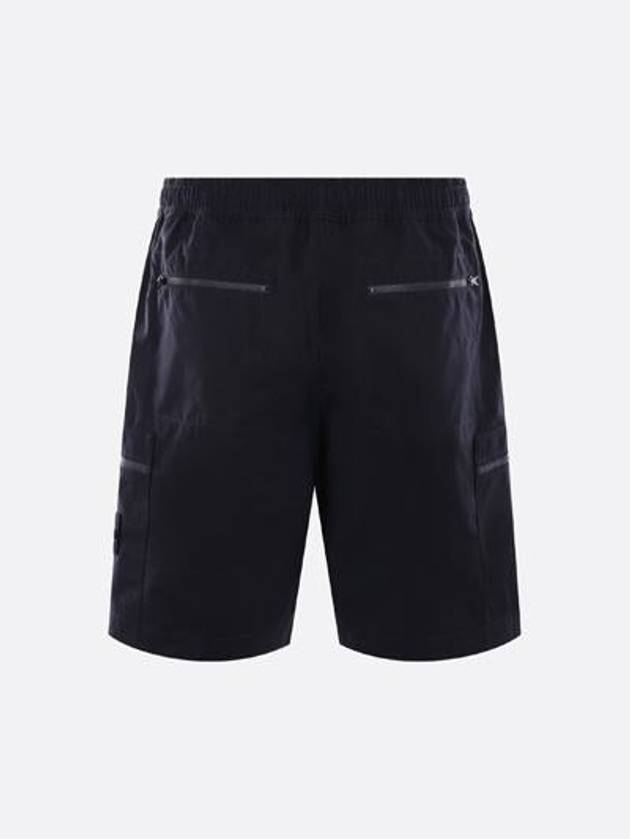 Cargo Bermuda Comfort Fit Cotton Shorts Navy - STONE ISLAND - BALAAN 4