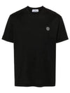 Logo Patch Short Sleeve T-Shirt Black - STONE ISLAND - BALAAN 2