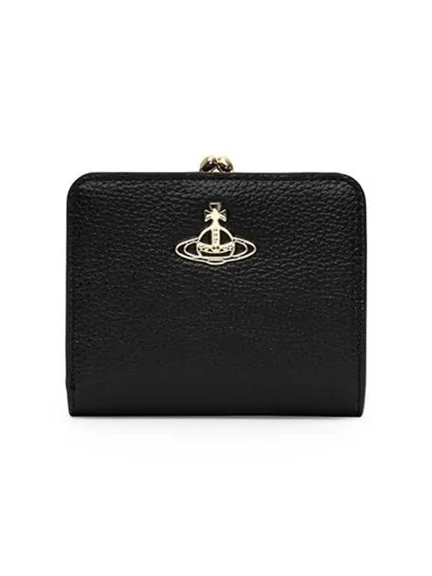 Re-Vegan Gold Logo Half Wallet Black - VIVIENNE WESTWOOD - BALAAN 3