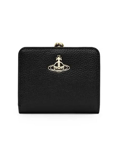 Re-Vegan Gold Logo Half Wallet Black - VIVIENNE WESTWOOD - BALAAN 2