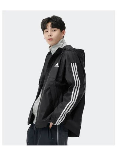 adidas 3ST Hooded Woven Jacket Black IB0248 - ADIDAS - BALAAN 1