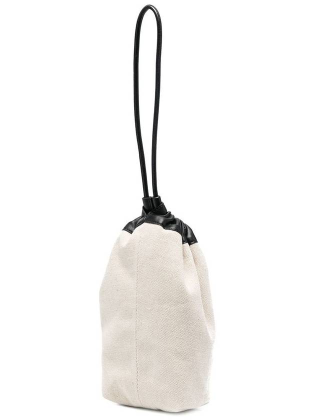 Dumpling Drawstring Canvas Cross Bucket Bag Ivory - JIL SANDER - BALAAN 3