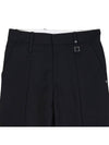 Men's Square Steel Logo Wool Crop Straight Pants Black - WOOYOUNGMI - BALAAN 4