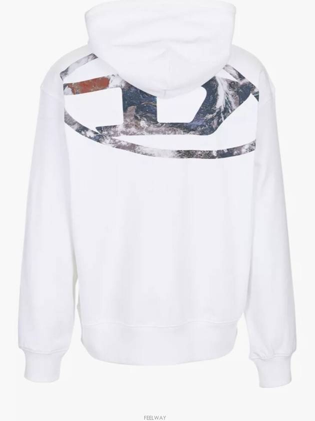 S Macs Hood L4 Loose Logo Hoodie White - DIESEL - BALAAN 3