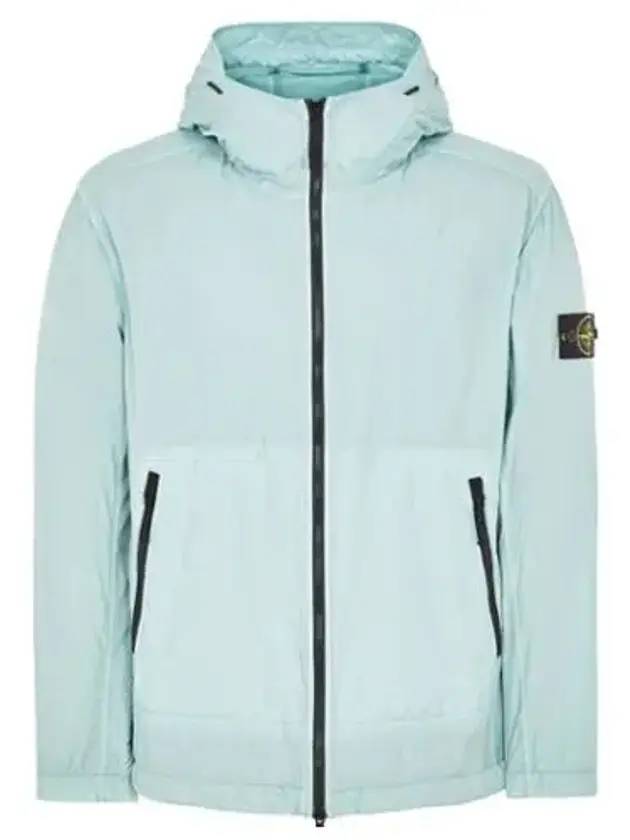 Men's Wappen Patch Nylon Hooded Jacket Blue - STONE ISLAND - BALAAN 1