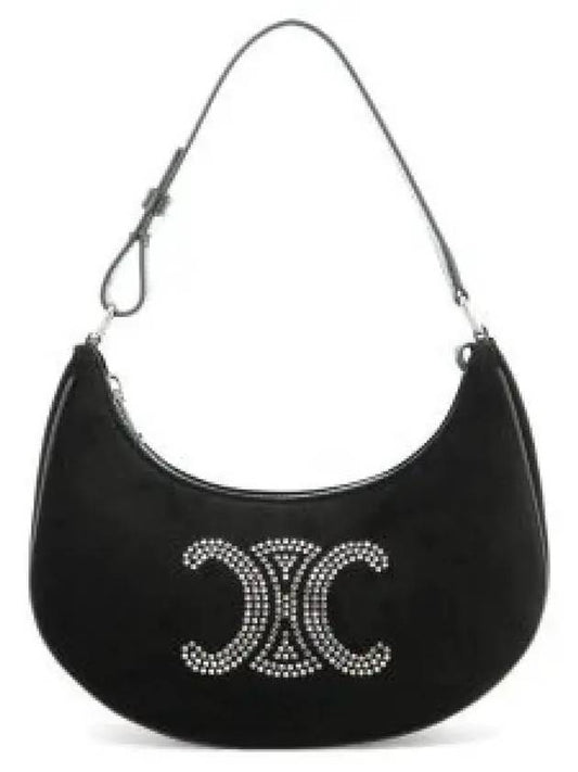 Ava Velvet Triomphe Strass Shoulder Bag Black - CELINE - BALAAN 2