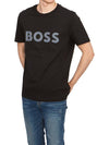 Logo Print Cotton Jersey Regular Fit Short Sleeve T-shirt Black - HUGO BOSS - BALAAN 5