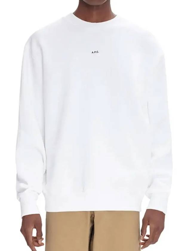 Boxy Micro Logo Sweatshirt White - A.P.C. - BALAAN 3