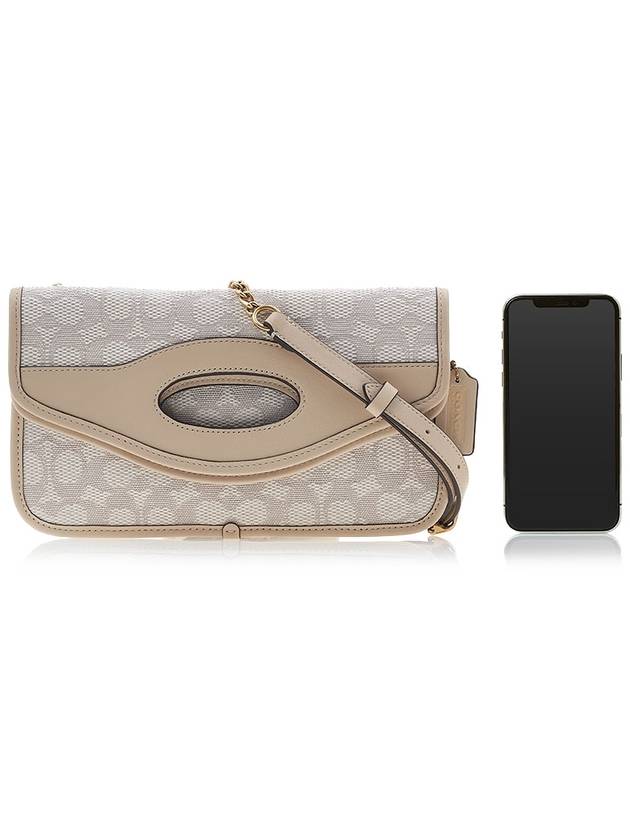 Signature Jacquard Foldover Cut Out Clutch Cross Bag Chalk Ivory - COACH - BALAAN 7