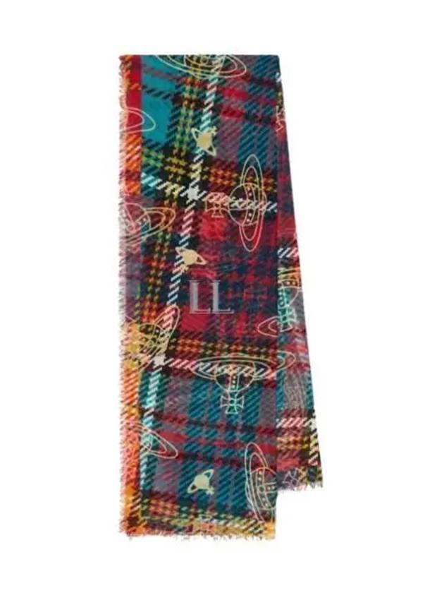 ORB Mac Andy Wrap Check Wool Silk Scarf - VIVIENNE WESTWOOD - BALAAN 2