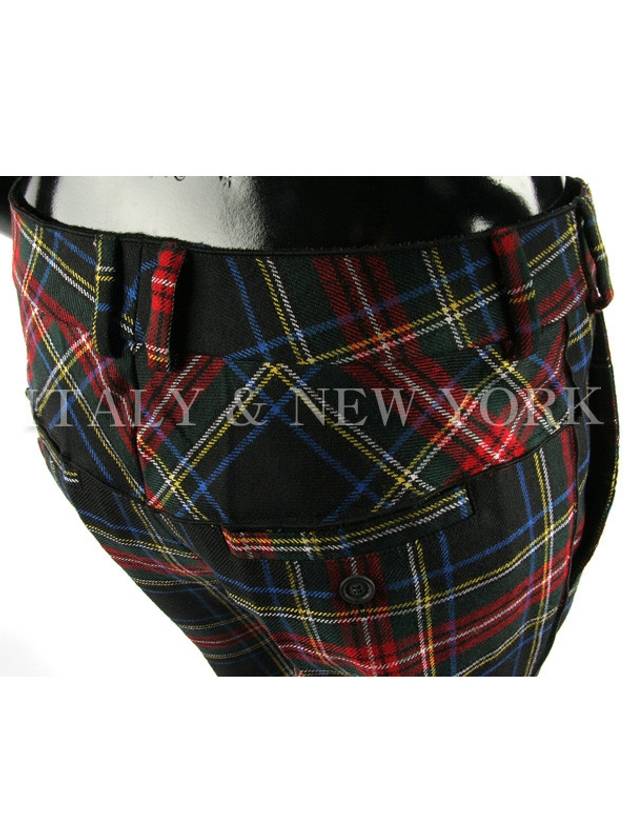 Tartan Check Wool Straight Pants - DOLCE&GABBANA - BALAAN 5