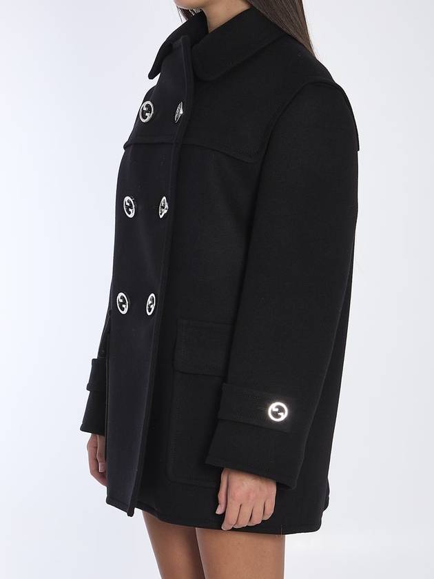 Batavia wool double coat black - GUCCI - BALAAN 3