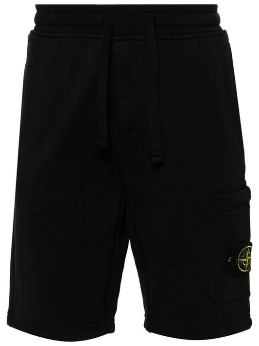 Fleece Bermuda Shorts Black - STONE ISLAND - BALAAN 2