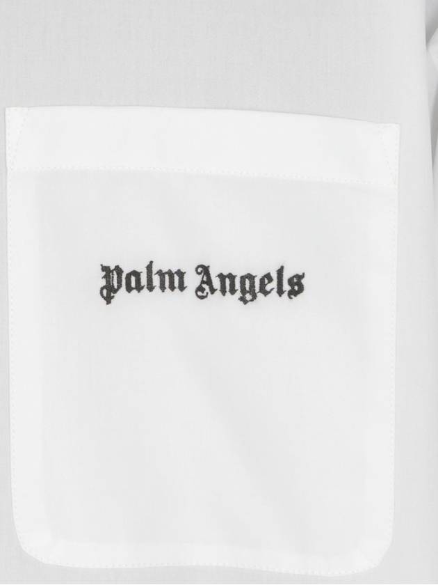 Long Sleeve Shirt PMGE024S24 FAB001 0110 WHITE BLACK - PALM ANGELS - BALAAN 3