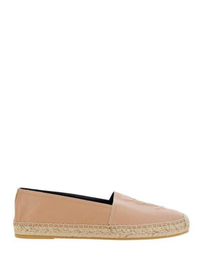 Women's Monogram Leather Espadrilles Pink - SAINT LAURENT - BALAAN 2