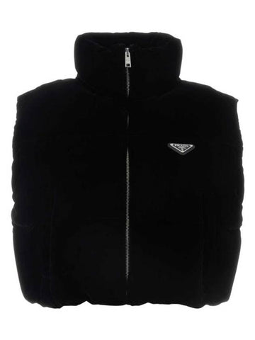 Triangle Logo Padded Vest Black - PRADA - BALAAN 1