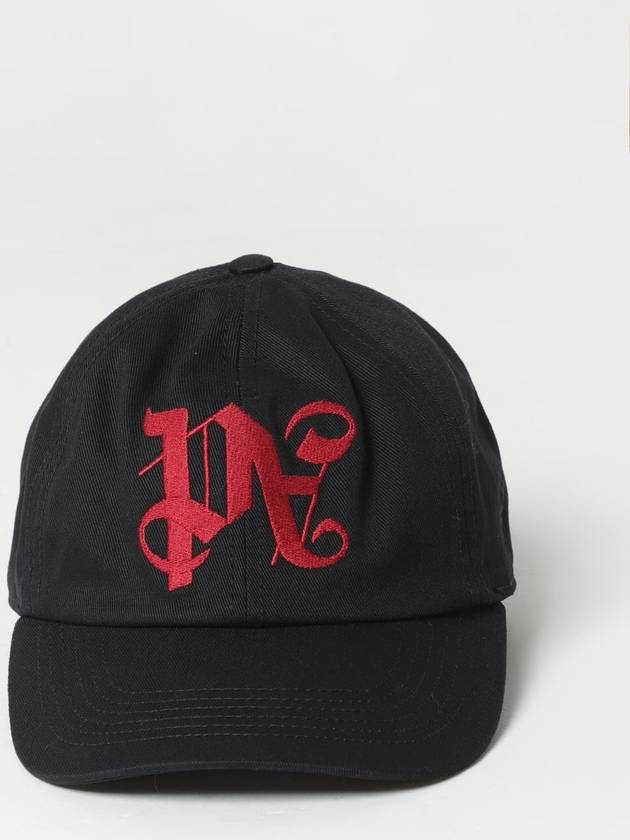 Embroidered monogram ball cap black - PALM ANGELS - BALAAN 3