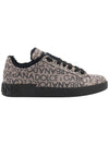 Portofino All Over Logo Jacquard Low Top Sneakers Marron - DOLCE&GABBANA - BALAAN 1