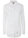 RWB Back Stripe Round Collar Classic Oxford Shirt White - THOM BROWNE - BALAAN 1