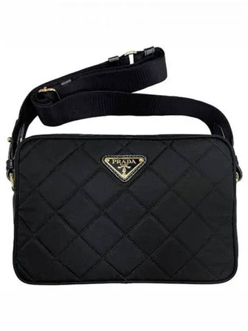 Triangle logo tessetto quilting small cross bag black 271249 - PRADA - BALAAN 1