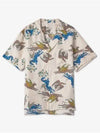 Men's Utopia World Print Silk Short Sleeve Shirt White - VALENTINO - BALAAN 2