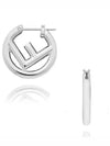 F Logo Earrings Silver - FENDI - BALAAN 2