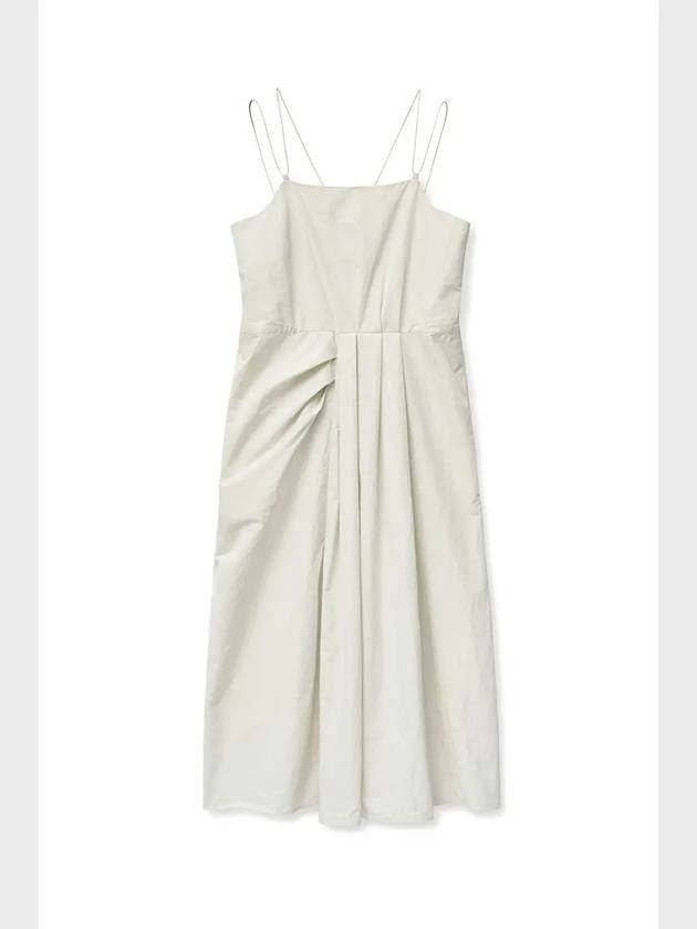 Cotton Nylon Draping Long Dress Ivory - NOIRER FOR WOMEN - BALAAN 4