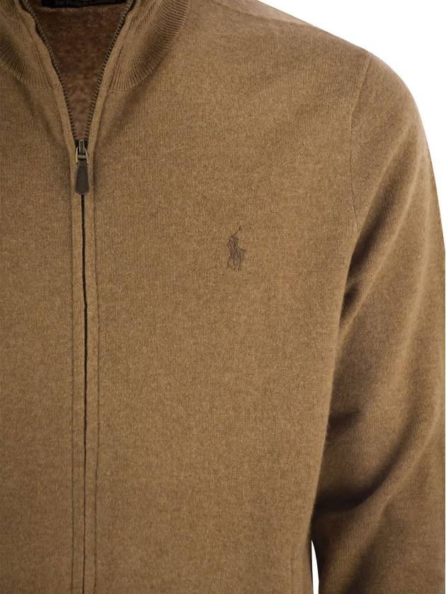 Wool Full zipper Sweater Brown - POLO RALPH LAUREN - BALAAN 5