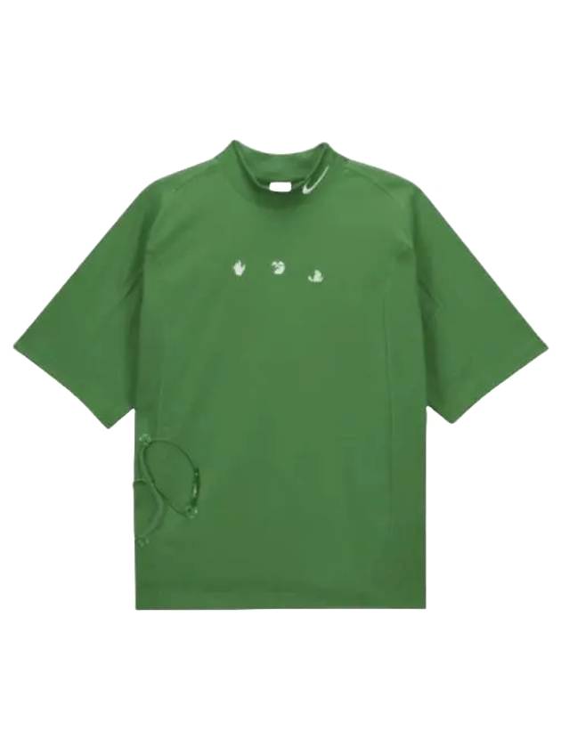 Mock Neck Short Sleeve T-Shirt Green - NIKE - BALAAN 1