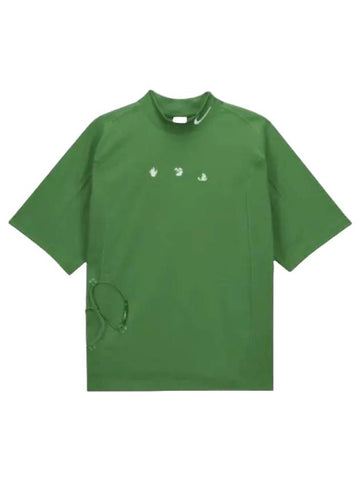 Mock Neck Short Sleeve T-Shirt Green - NIKE - BALAAN 1