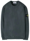 Brushed Cotton Fleece Garment Dyed Crewneck Sweatshirt Lead - STONE ISLAND - BALAAN 2