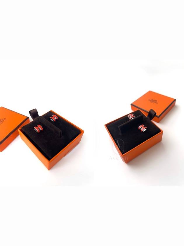 Mini Pop Ash H Earrings Pop Ash Orange Graffiti - HERMES - BALAAN 4