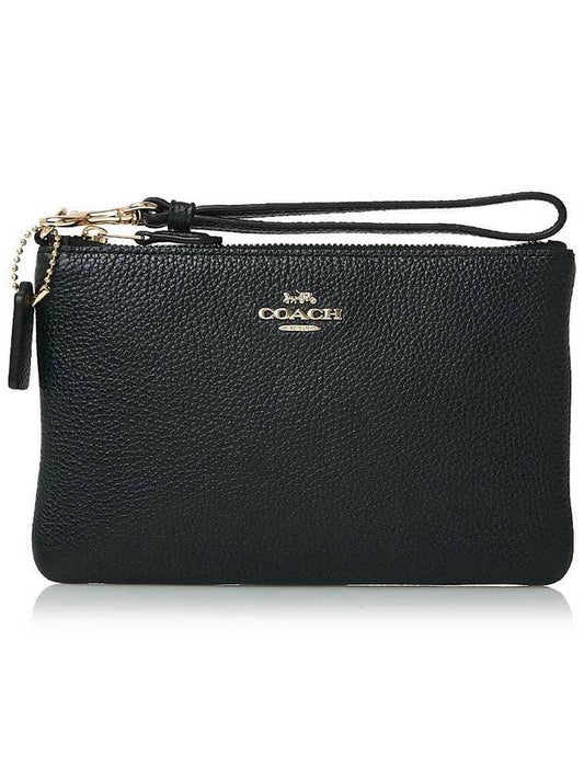 Wristlet Small Pouch Bag Black - COACH - BALAAN.