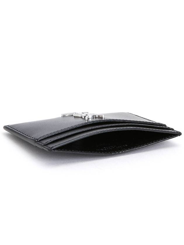 Monogram Card Case in Smooth Leather Black - SAINT LAURENT - BALAAN 5